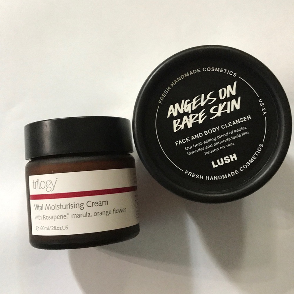 Lush Angels on Bare Skin & Trilogy Face Cream